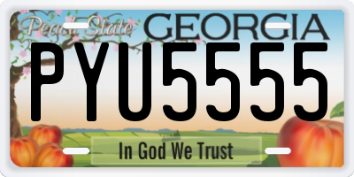 GA license plate PYU5555