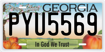 GA license plate PYU5569