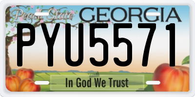 GA license plate PYU5571