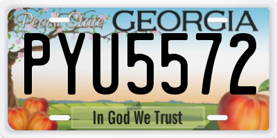 GA license plate PYU5572