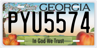 GA license plate PYU5574