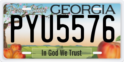 GA license plate PYU5576