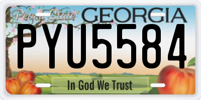 GA license plate PYU5584