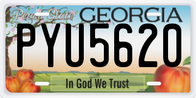 GA license plate PYU5620