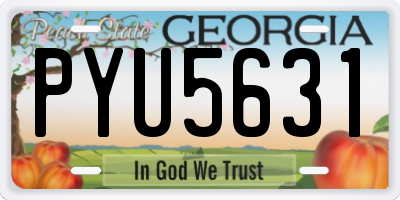 GA license plate PYU5631