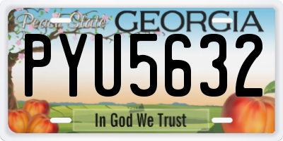 GA license plate PYU5632