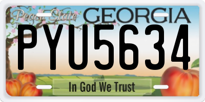GA license plate PYU5634