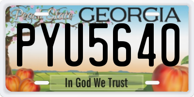 GA license plate PYU5640