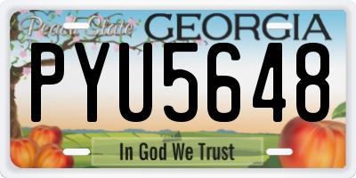 GA license plate PYU5648