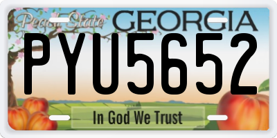 GA license plate PYU5652