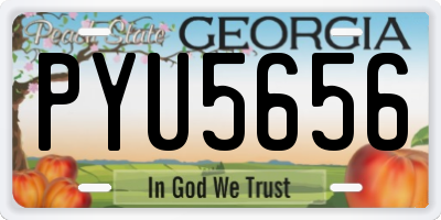 GA license plate PYU5656