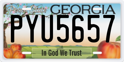 GA license plate PYU5657