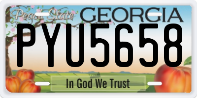 GA license plate PYU5658