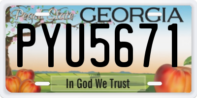 GA license plate PYU5671