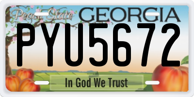 GA license plate PYU5672