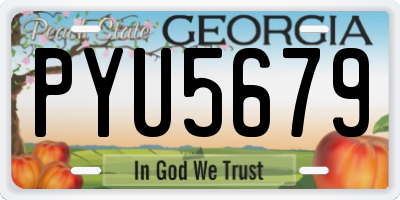 GA license plate PYU5679