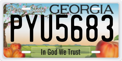 GA license plate PYU5683