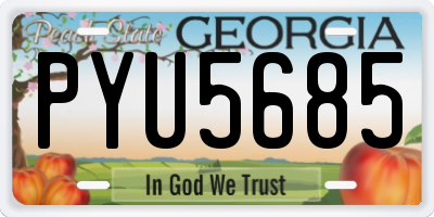 GA license plate PYU5685