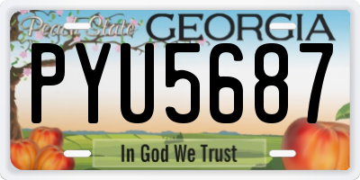 GA license plate PYU5687