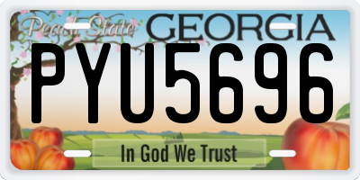 GA license plate PYU5696