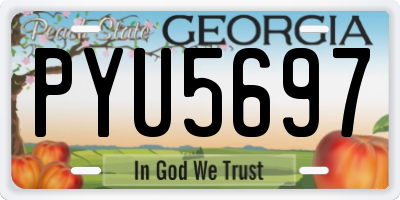 GA license plate PYU5697