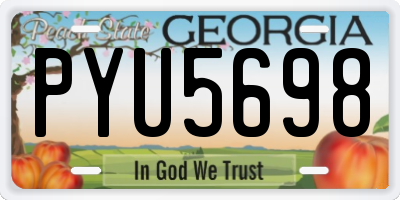 GA license plate PYU5698