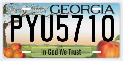 GA license plate PYU5710