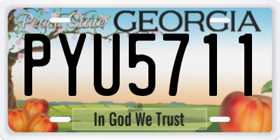 GA license plate PYU5711