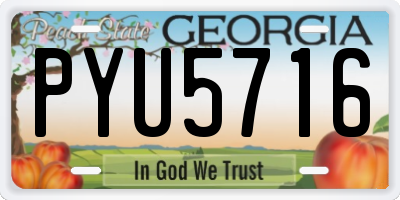 GA license plate PYU5716
