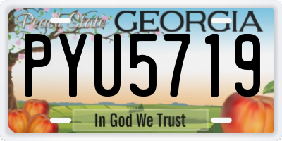 GA license plate PYU5719
