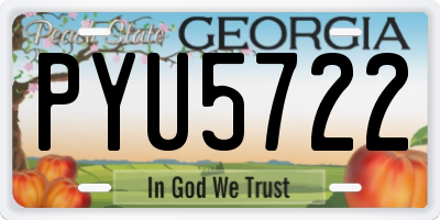 GA license plate PYU5722