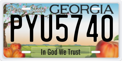 GA license plate PYU5740