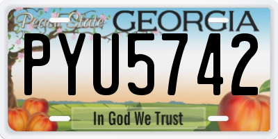 GA license plate PYU5742