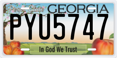 GA license plate PYU5747