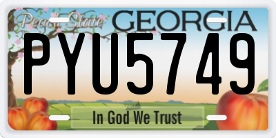 GA license plate PYU5749