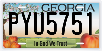 GA license plate PYU5751