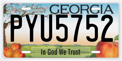 GA license plate PYU5752