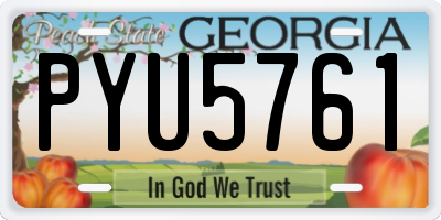 GA license plate PYU5761