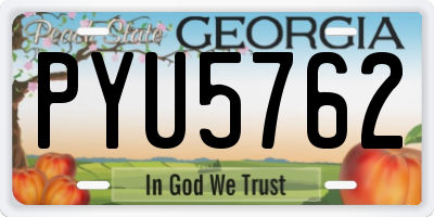GA license plate PYU5762
