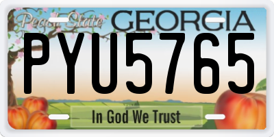 GA license plate PYU5765