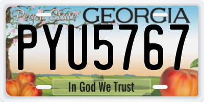 GA license plate PYU5767