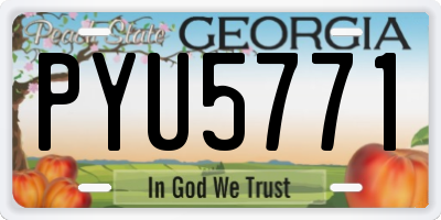 GA license plate PYU5771