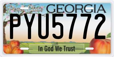 GA license plate PYU5772
