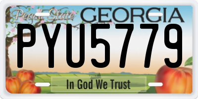 GA license plate PYU5779
