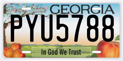 GA license plate PYU5788