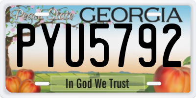 GA license plate PYU5792