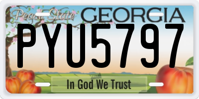 GA license plate PYU5797