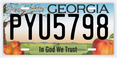 GA license plate PYU5798