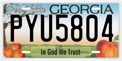 GA license plate PYU5804