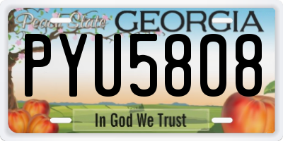 GA license plate PYU5808